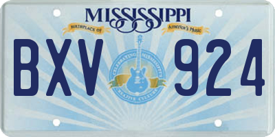 MS license plate BXV924
