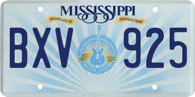 MS license plate BXV925