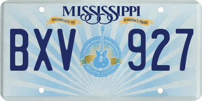 MS license plate BXV927