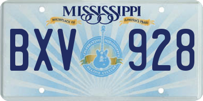 MS license plate BXV928