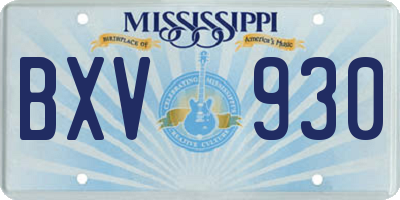 MS license plate BXV930