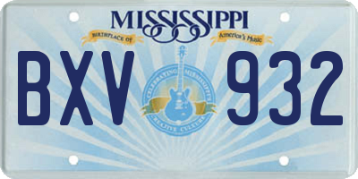 MS license plate BXV932