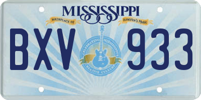 MS license plate BXV933