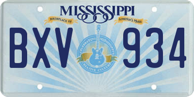MS license plate BXV934