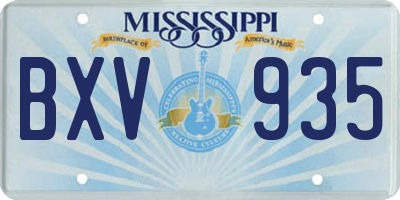 MS license plate BXV935