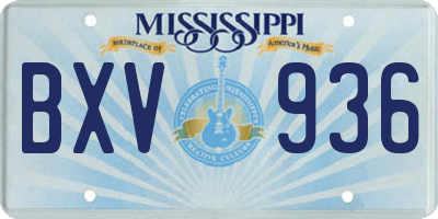 MS license plate BXV936