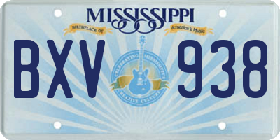 MS license plate BXV938