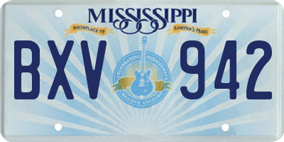 MS license plate BXV942
