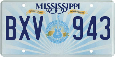 MS license plate BXV943