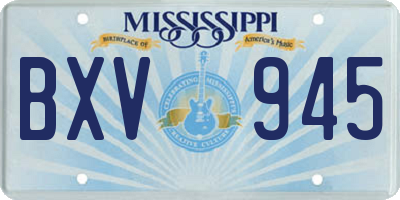 MS license plate BXV945