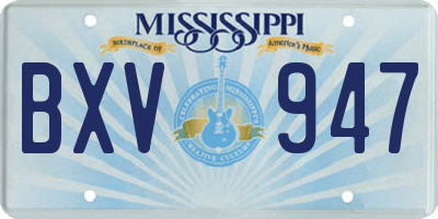 MS license plate BXV947