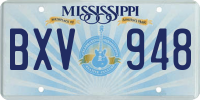 MS license plate BXV948