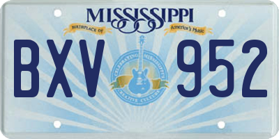 MS license plate BXV952