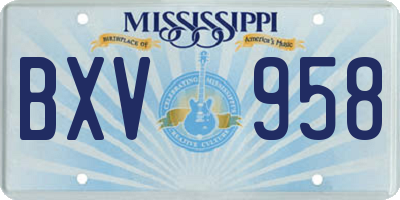 MS license plate BXV958