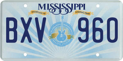 MS license plate BXV960