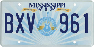 MS license plate BXV961