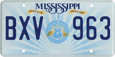 MS license plate BXV963
