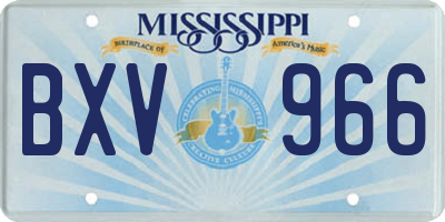 MS license plate BXV966