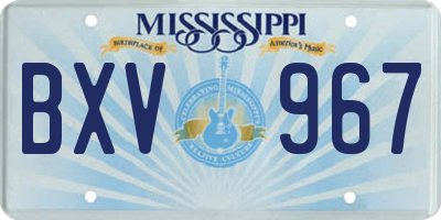 MS license plate BXV967