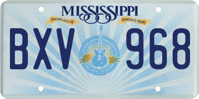 MS license plate BXV968