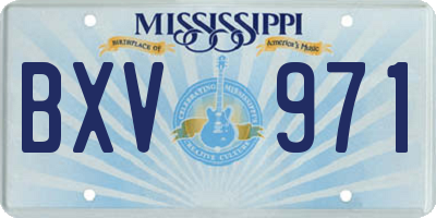 MS license plate BXV971