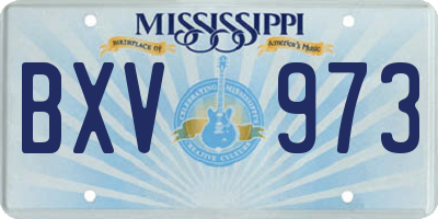 MS license plate BXV973