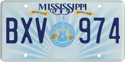 MS license plate BXV974