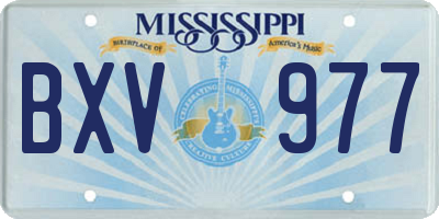 MS license plate BXV977