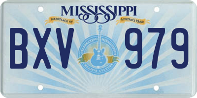 MS license plate BXV979