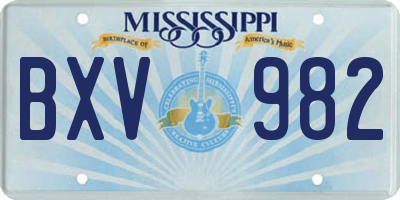 MS license plate BXV982