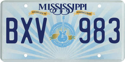 MS license plate BXV983