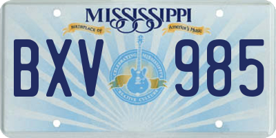 MS license plate BXV985