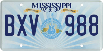 MS license plate BXV988
