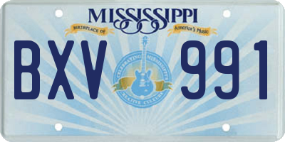 MS license plate BXV991