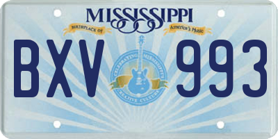 MS license plate BXV993