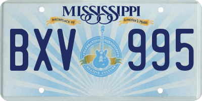 MS license plate BXV995