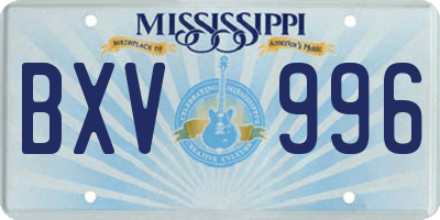 MS license plate BXV996