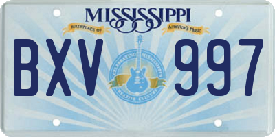 MS license plate BXV997