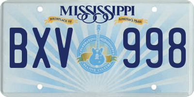 MS license plate BXV998