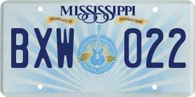 MS license plate BXW022