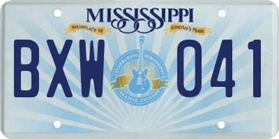 MS license plate BXW041