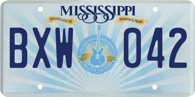MS license plate BXW042