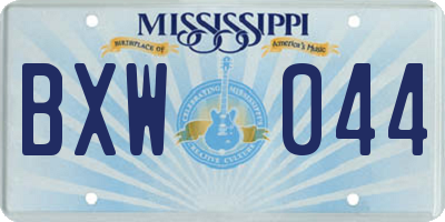 MS license plate BXW044