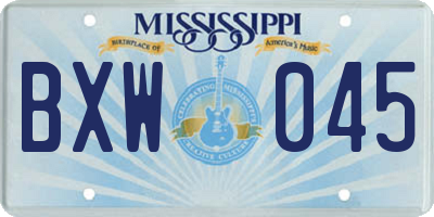 MS license plate BXW045