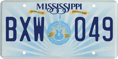 MS license plate BXW049
