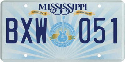 MS license plate BXW051