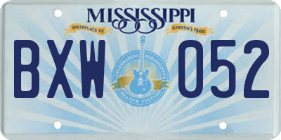 MS license plate BXW052