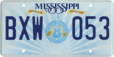 MS license plate BXW053