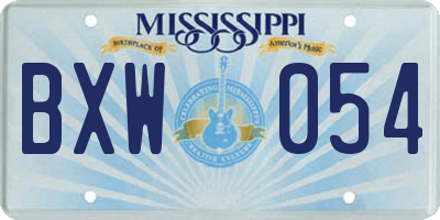 MS license plate BXW054