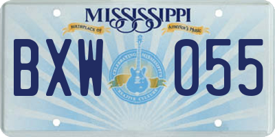 MS license plate BXW055
